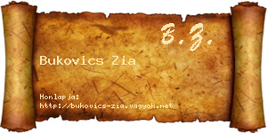Bukovics Zia névjegykártya